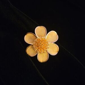 Betsy Johnson Vintage Gold Flower Brooch